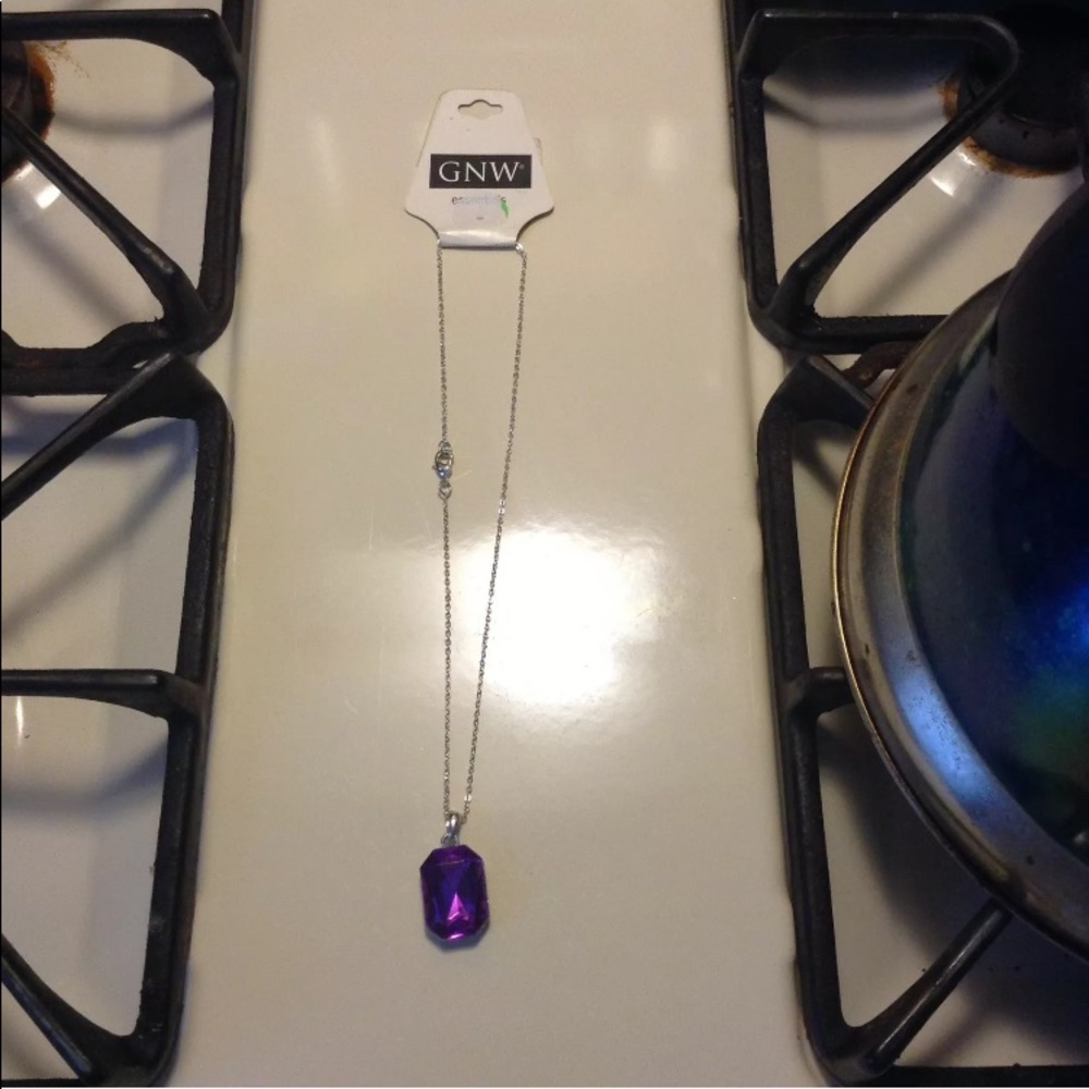 GNW Purple Facet Necklace 16” NWT